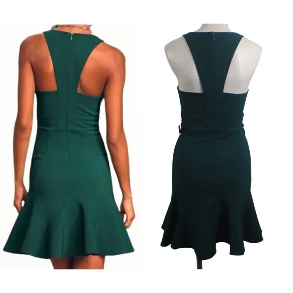 Lulus Sweet Expectation Women Size S Green Ruffle Peplum Bodycon Mini NEW Dress - Picture 17 of 17